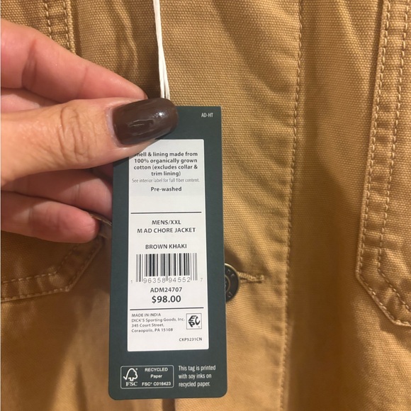 Alpine Design Men’s Chore Jacket – Brown Khaki – Multiple Sizes– NWT – $98 MSRP - Picture 11 of 11